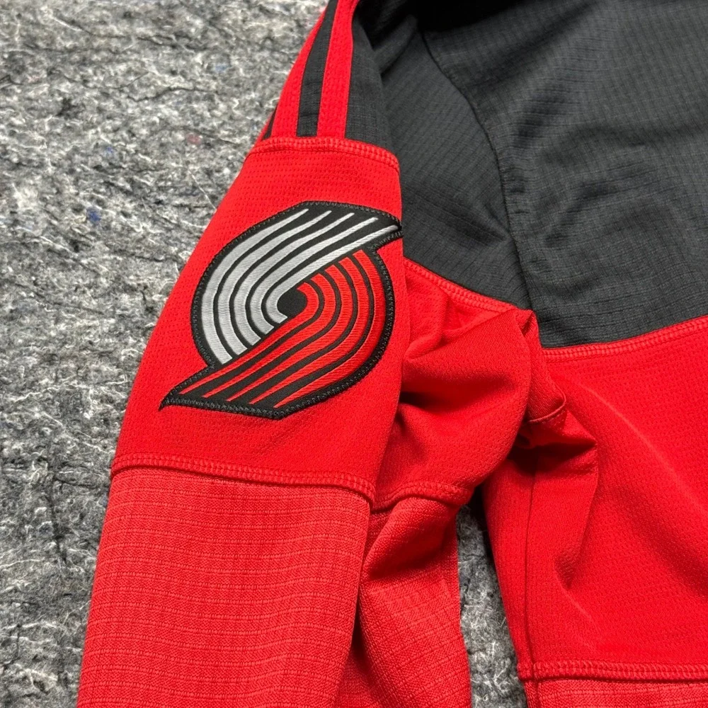 Adidas Portland Trail Blazers NBA On-Court Warm Up Hoodie Red Black Mens Medium
